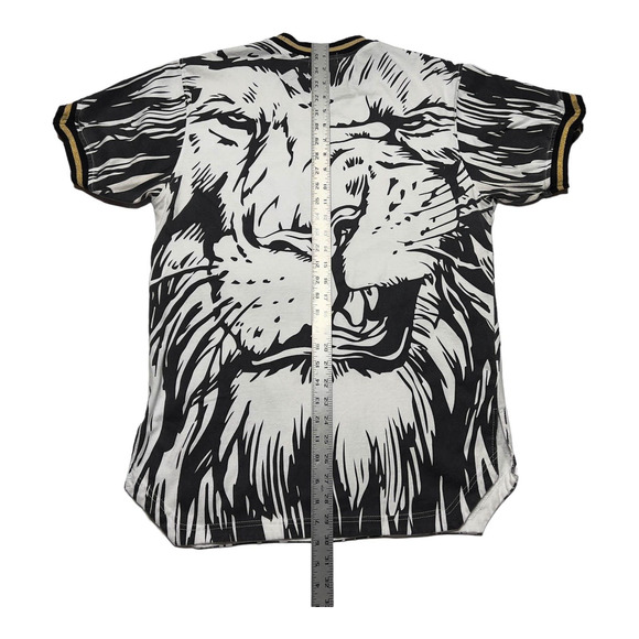 One Color One Nation King Men's Black White Gold Lion Savage T-Shirt Sz Large L - Picture 4 of 5